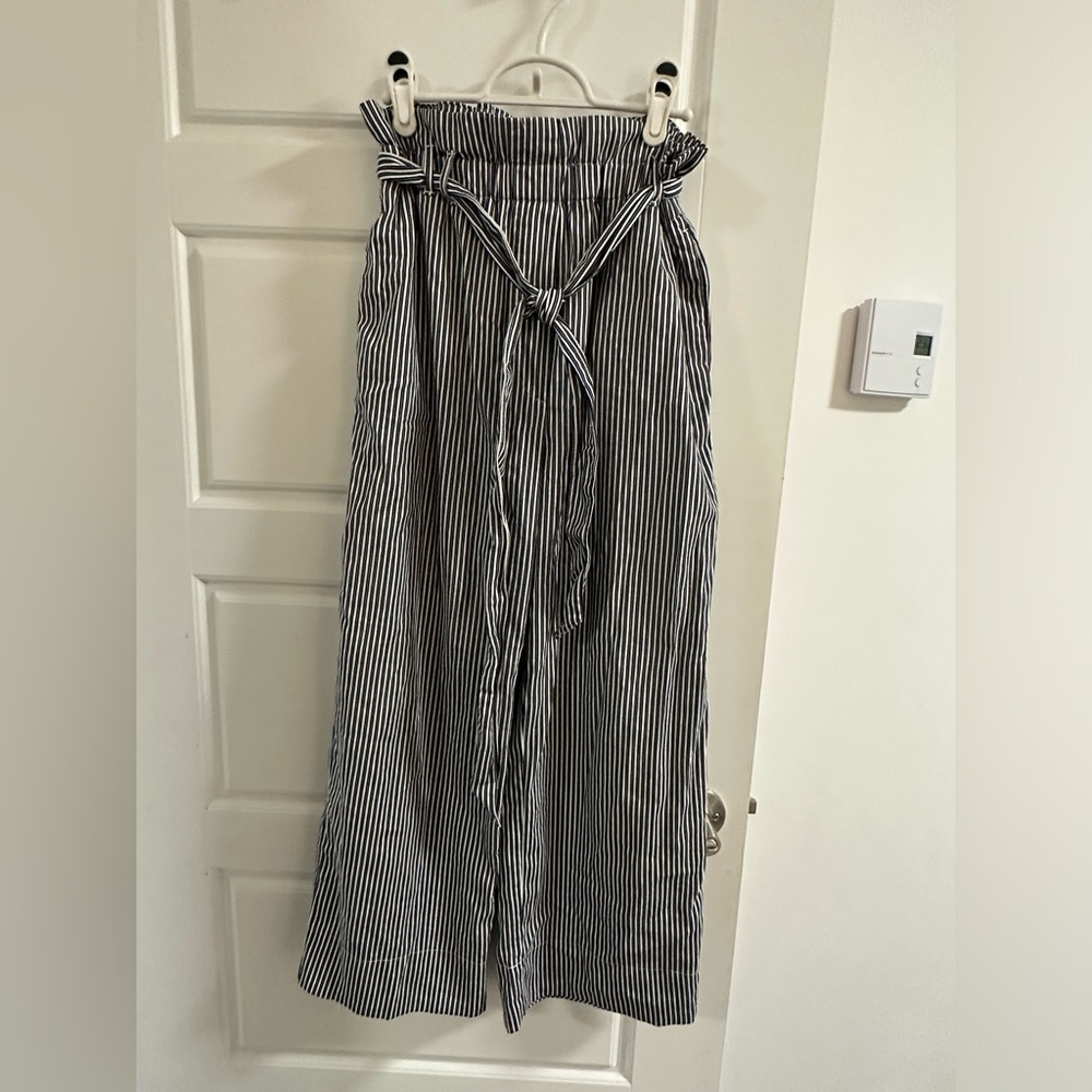 H&M Blue and White Striped Trousers
